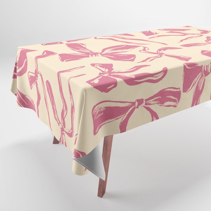 Pink bow pattern Tablecloth Gallery Image 1