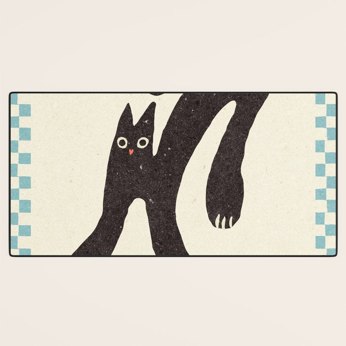 Funny mood cat illustration Desk Mat Gallery Image 3