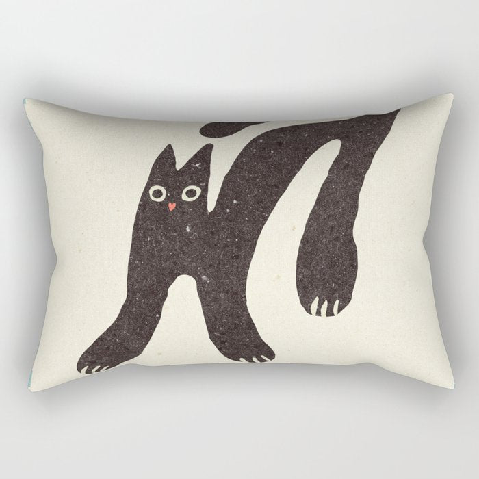 Funny mood cat illustration Rectangular Pillow Gallery Image 2