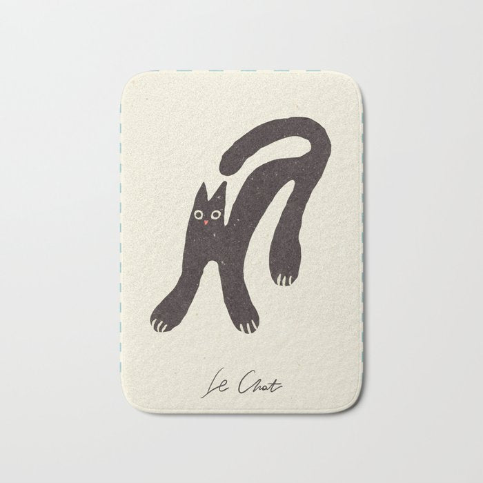 Funny mood cat illustration Bath Mat Gallery Image 1