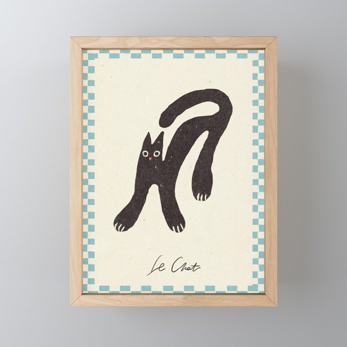 Funny mood cat illustration Mini Art Print Gallery Image 1