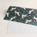 Unicorns on a dark background with a fairy forest Wrapping Paper Gallery Image 2