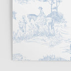 Toile de Jouy Vintage French Soft Baby Blue White Pastoral Pattern Poster Gallery Image 3