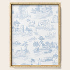 Toile de Jouy Vintage French Soft Baby Blue White Pastoral Pattern Serving Tray Gallery Image 1
