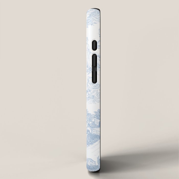 Toile de Jouy Vintage French Soft Baby Blue White Pastoral Pattern iPhone Case Gallery Image 2