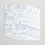Toile de Jouy Vintage French Soft Baby Blue White Pastoral Pattern Wrapping Paper Gallery Image 3