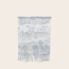 Toile de Jouy Vintage French Soft Baby Blue White Pastoral Pattern Wall Hanging Gallery Image 1