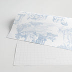 Toile de Jouy Vintage French Soft Baby Blue White Pastoral Pattern Wrapping Paper Gallery Image 2