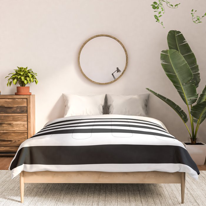 Midnight Black and White Stripes Comforter Gallery Image 3