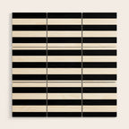 Midnight Black and White Stripes Wood Wall Art Gallery Image 1