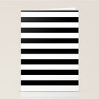 Midnight Black and White Stripes Stationery Card Gallery Image 2