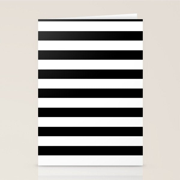 Midnight Black and White Stripes Stationery Card Gallery Image 2