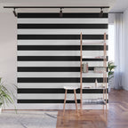 Midnight Black and White Stripes Wall Mural Gallery Image 1