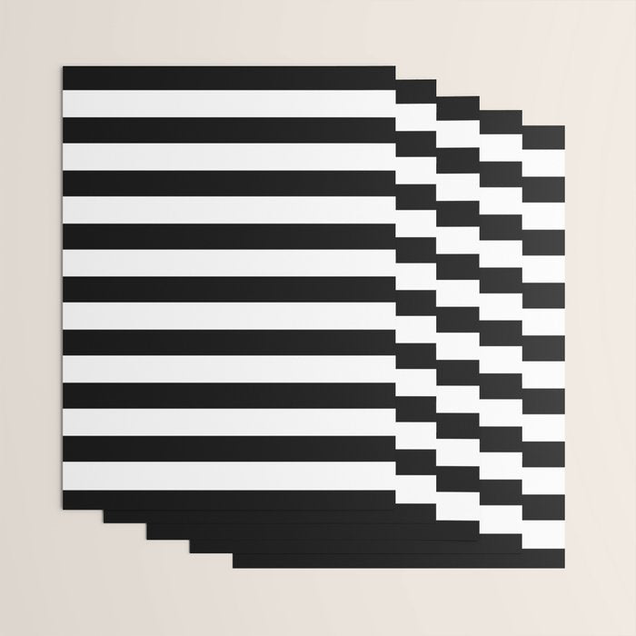 Midnight Black and White Stripes Wrapping Paper Gallery Image 3