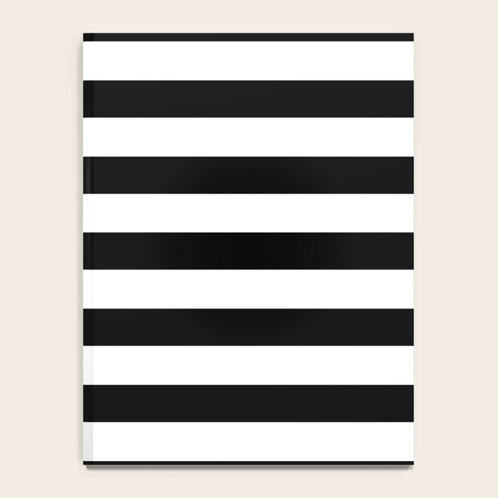 Midnight Black and White Stripes Notebook Gallery Image 4