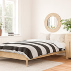 Midnight Black and White Stripes Duvet Cover Gallery Image 2