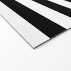 Midnight Black and White Stripes Welcome Mat Gallery Image 2