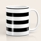 Midnight Black and White Stripes Coffee Mug Gallery Image 1