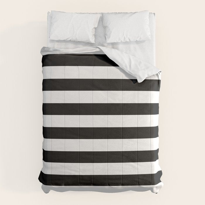 Midnight Black and White Stripes Comforter Gallery Image 6