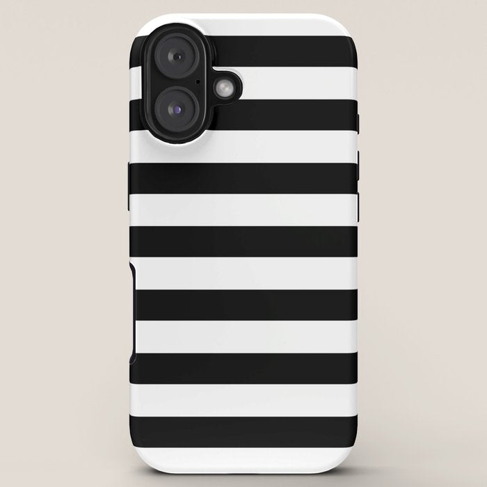 Midnight Black and White Stripes iPhone Case Gallery Image 5