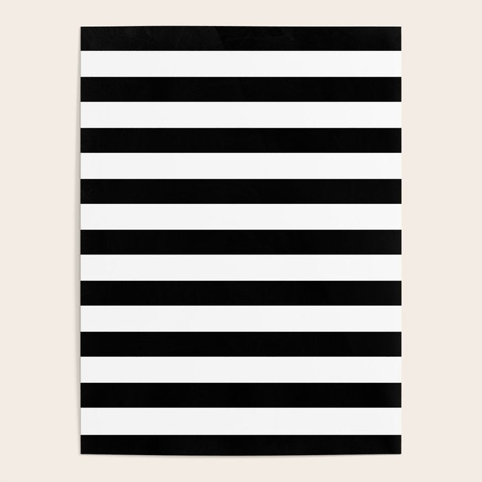 Midnight Black and White Stripes Poster Gallery Image 4