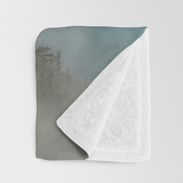 Morning sunshine over the clear mountain blue lake Throw Blanket Gallery Image 3