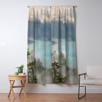 Morning sunshine over the clear mountain blue lake Window Curtain Gallery Image 5