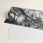 Spanish Moss on Southern Live Oak Trees black and white photograph / black and white art photography Wrapping Paper Gallery Image 2