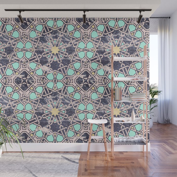 Mosaic moroccan tile B Wall Mural Gallery Image 1
