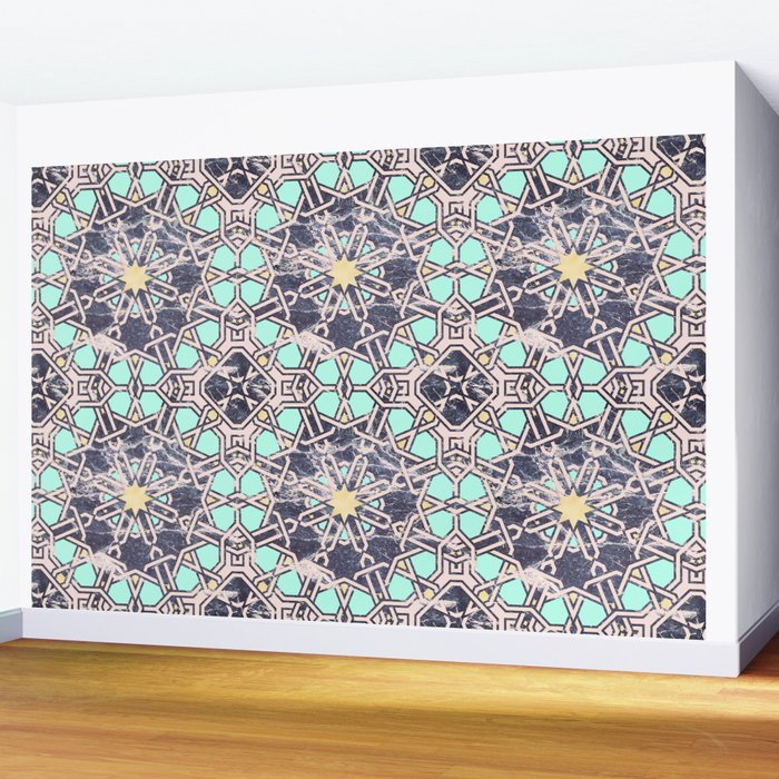Mosaic moroccan tile B Wall Mural Gallery Image 2