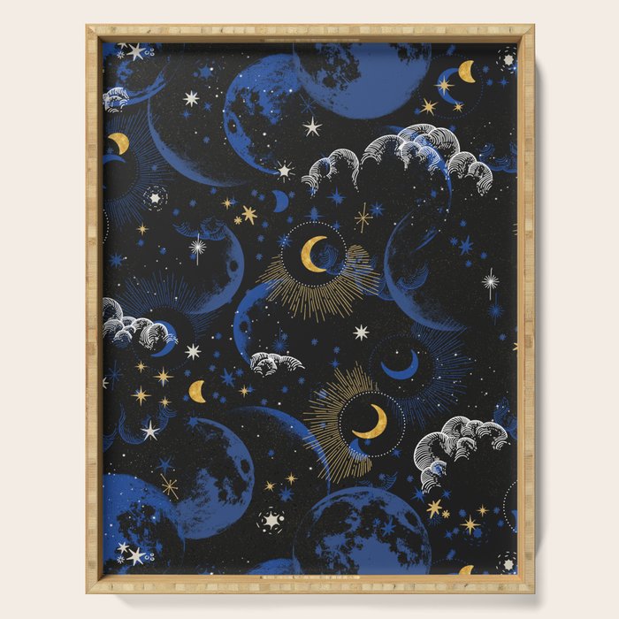 Night sky of stars abstract D Serving Tray Gallery Image 1