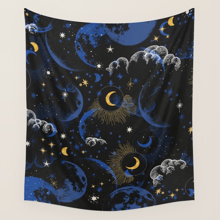 Night sky of stars abstract D Wall Tapestry Gallery Image 1