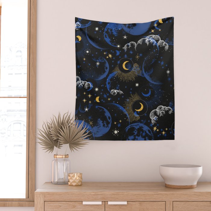 Night sky of stars abstract D Wall Tapestry Gallery Image 2