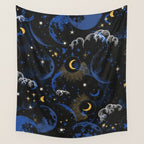 Night sky of stars abstract D Wall Tapestry Gallery Image 4