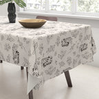 Tiger and Flower Line Art Tablecloth Gallery Image 3