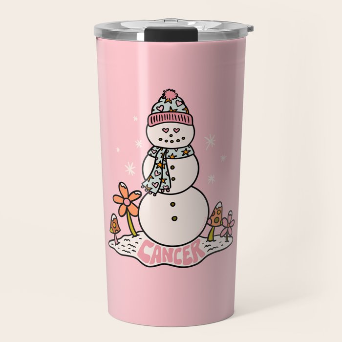 Cancer Zodiac Snowman Travel Mug Gallery Image 1