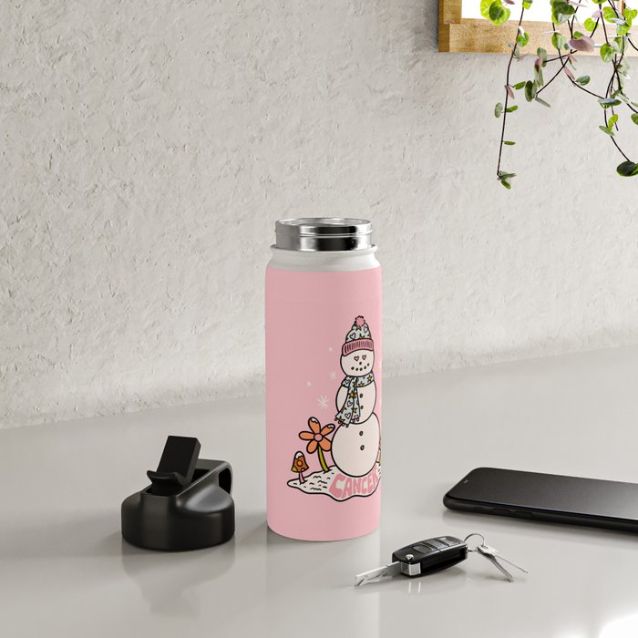 Cancer Zodiac Snowman Water Bottle Gallery Image 4