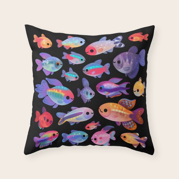 Happy tetra Throw Pillow Gallery Image 6