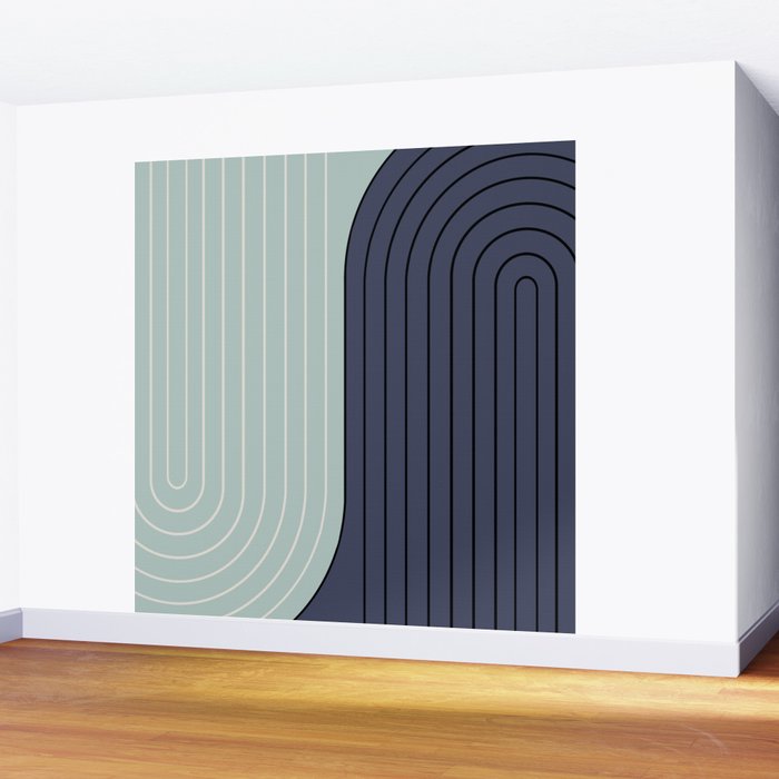 Two Tone Line Curvature XXII  Wall Mural Gallery Image 2