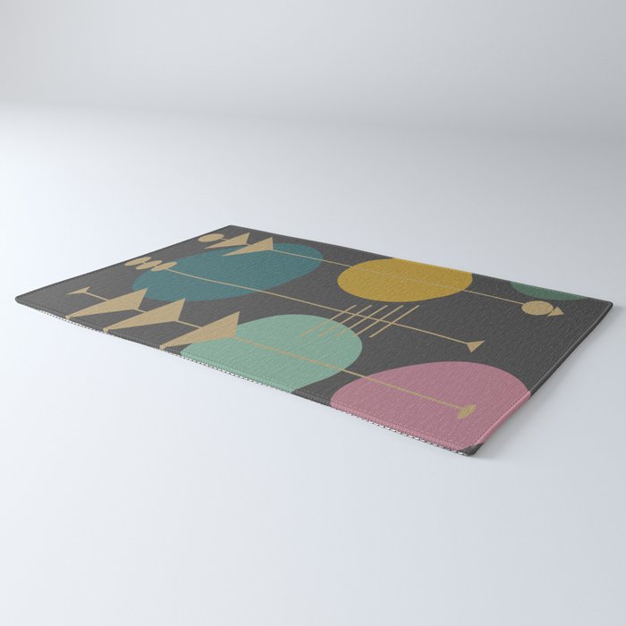Mid Century Modern Atomic in Grey Rug Gallery Image 3