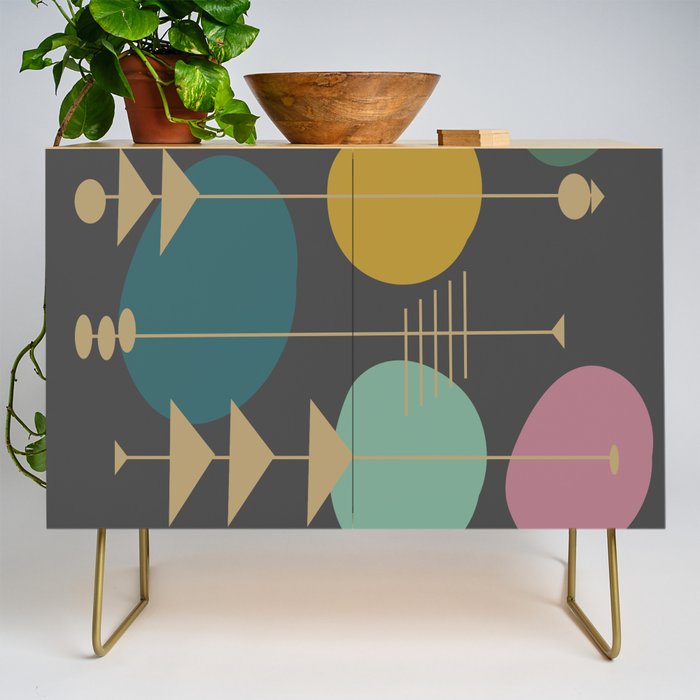 Mid Century Modern Atomic in Grey Credenza Gallery Image 1