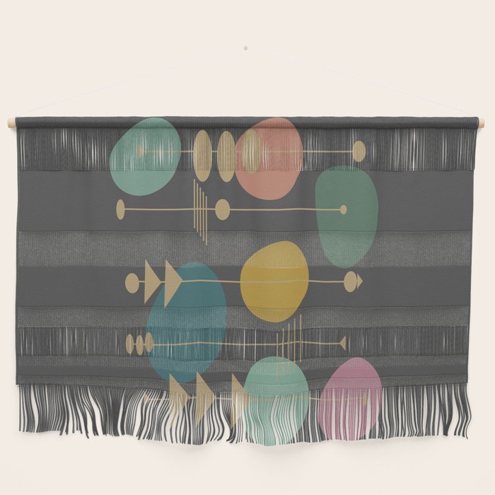 Mid Century Modern Atomic in Grey Wall Hanging Gallery Image 1
