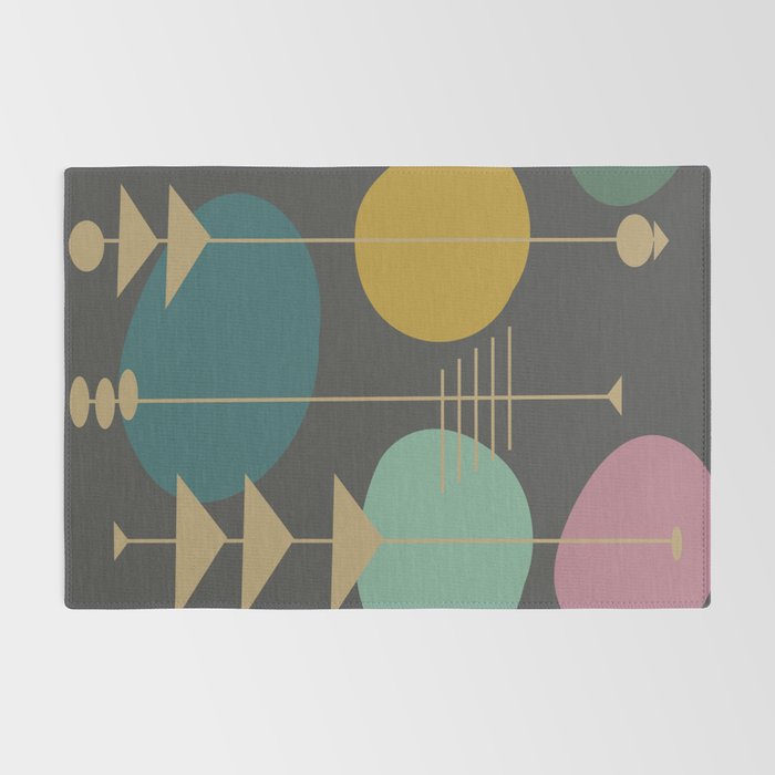 Mid Century Modern Atomic in Grey Rug Gallery Image 2