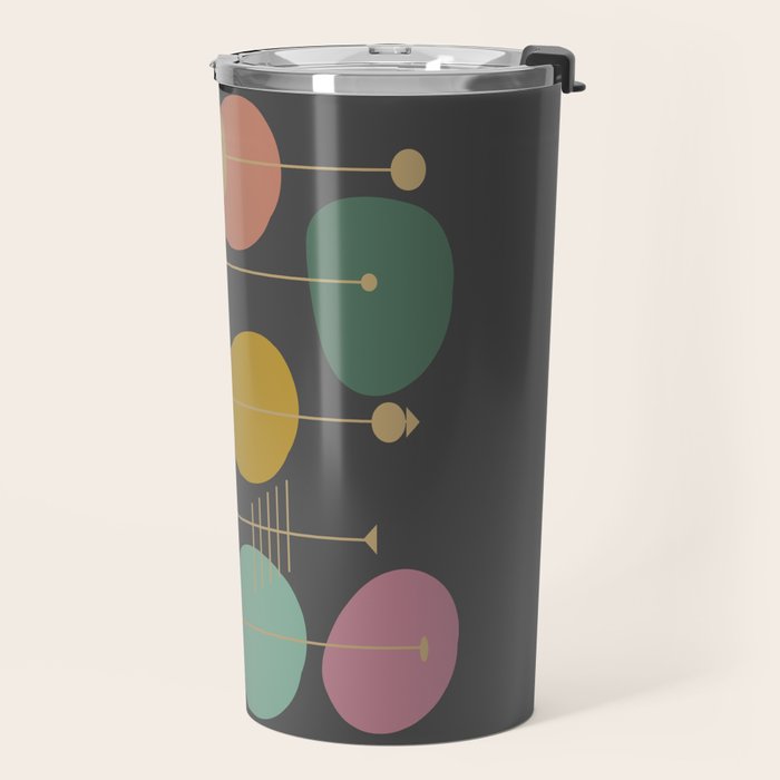 Mid Century Modern Atomic in Grey Travel Mug Gallery Image 2