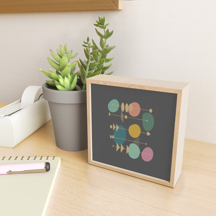 Mid Century Modern Atomic in Grey Mini Art Print Gallery Image 2