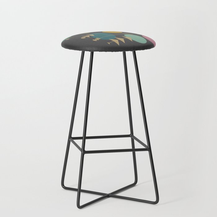 Mid Century Modern Atomic in Grey Stool Gallery Image 1