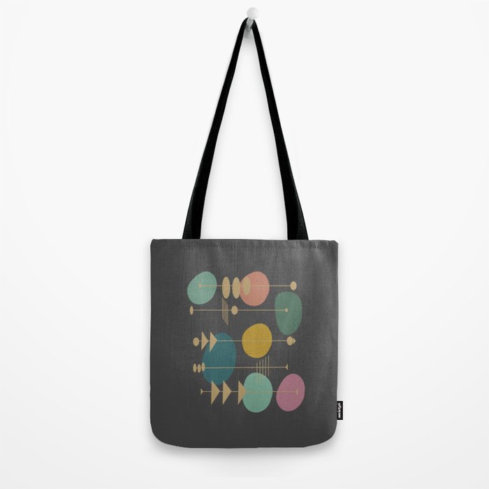 Mid Century Modern Atomic in Grey Tote Bag Gallery Image 2