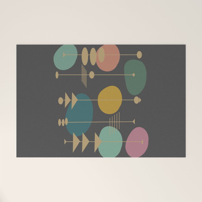Mid Century Modern Atomic in Grey Welcome Mat Gallery Image 1