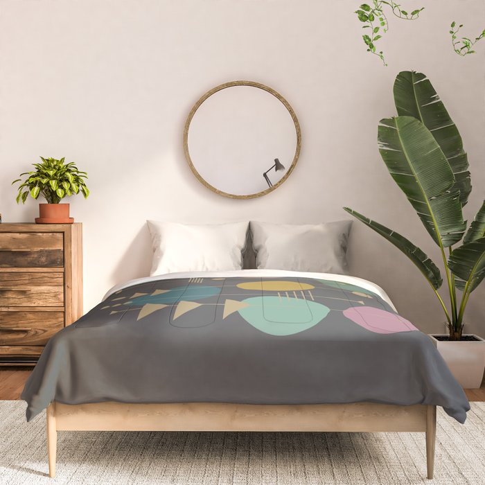 Mid Century Modern Atomic in Grey Comforter Gallery Image 3