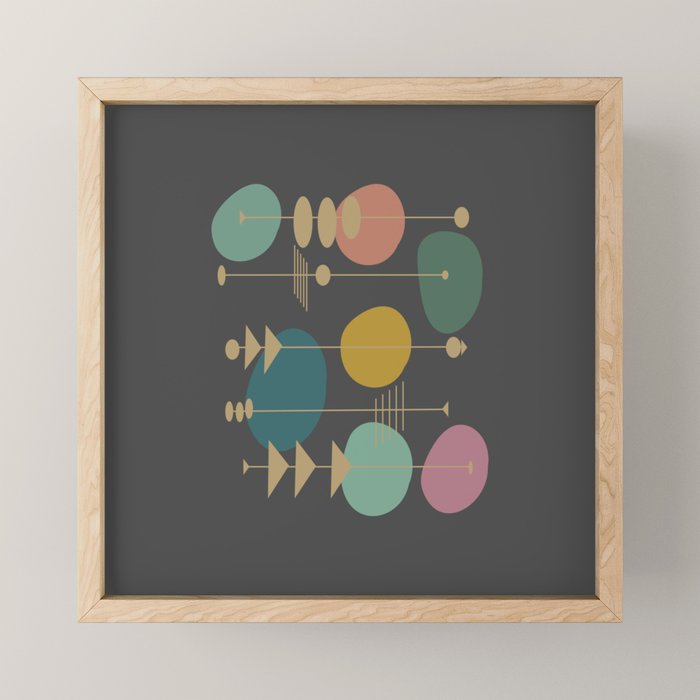 Mid Century Modern Atomic in Grey Mini Art Print Gallery Image 1